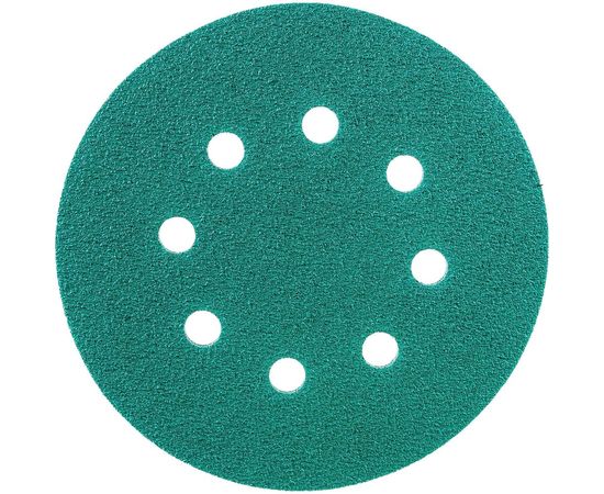 Круг шлифовальный FILM L312T (5 шт; 125 мм; на липучке; 8 отв; зелёный; P60) SUNMIGHT 53205R 