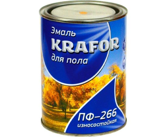 Износостойкая эмаль для пола Krafor ПФ-266 желто-коричневая 1.9 кг 6 26018 