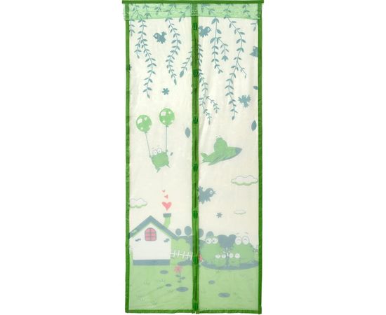 Противомоскитная сетка-штора на дверь с рисунком, магнитами и крепежом, 45х210 см, 2шт HELP 80006 