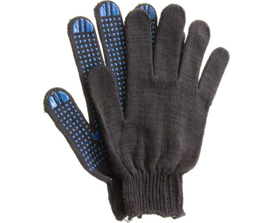 Трикотажные перчатки Россия ПВХ-покрытие Точка 10 класс черные 67855 – изображение 2