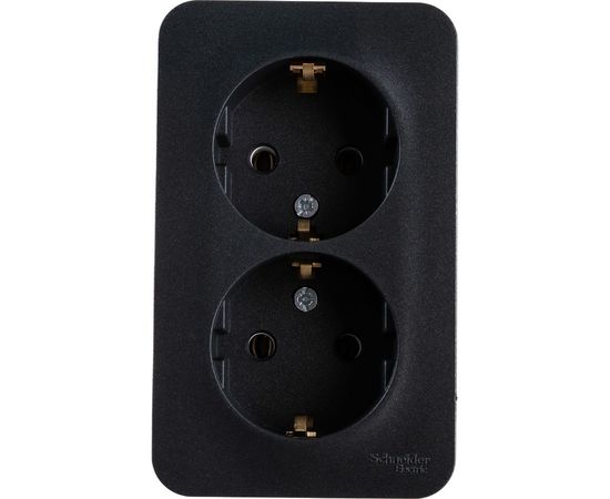 Двойная розетка Schneider Electric BLANCA О/У с заземлением, без шторок, АНТРАЦИТ BLNRA010216 – изображение 2