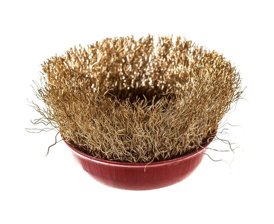 Кордщетка чашечная Профессионал для УШМ витая латунированная 75 мм 59597 – изображение 2