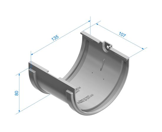 Соединитель желобов Docke STANDARD 120 мм., белый PVTE-1107 – изображение 2