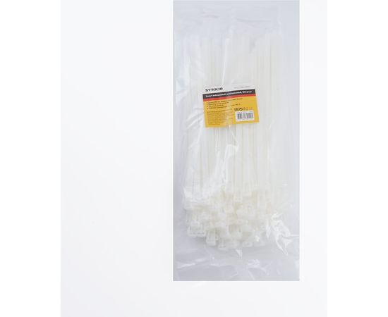 Нейлоновый многоразовый хомут STEKKER 8x250 мм, белый, NYCT80-250 39083 – изображение 3