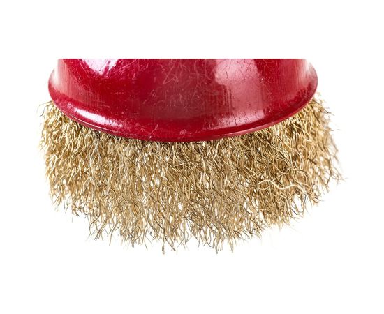 Кордщетка чашечная Профессионал для УШМ витая латунированная 75 мм 59597 – изображение 4