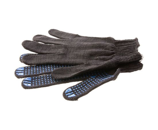 Трикотажные перчатки Россия ПВХ-покрытие Точка 10 класс черные 67855 – изображение 4