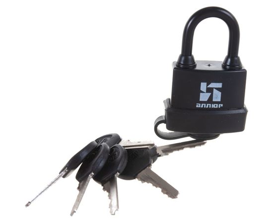 Навесной замок Аллюр ВС1Ч-374П черный пластик 3354 – изображение 9