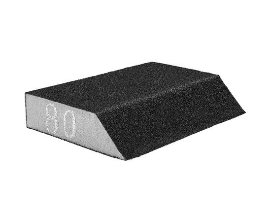Губка наждачная скошенная (25x90x125 мм; K80) GRAPHITE 55H922 