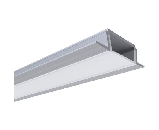 Алюминиевый прямой встраиваемый профиль Apeyron, анодированный, серебро, 2 м, 3010 08-02 