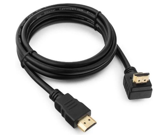 Кабель Cablexpert HDMI v1.4, 19M/19M, 1.8м, угловой разъем, черный CC-HDMI490-6 