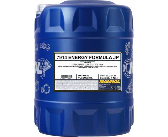 Синтетическое моторное масло MANNOL ENERGY FORMULA JP 5W30, 20 л 1061 