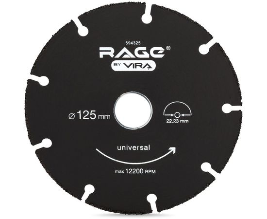 Диск отрезной универсальный 125 мм для УШМ RAGE by VIRA 594325 