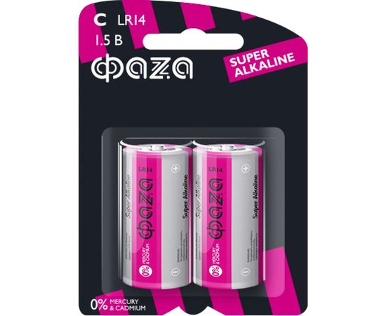 Алкалиновые элементы питания ФАZА LR14 Super Alkaline BL-2 2858504 