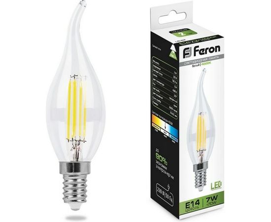 Светодиодная лампа FERON 7W 230V E14 4000K, LB-67 25781 