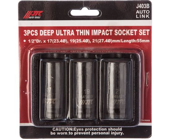 Набор головок ударных тонкостенных (1/2""; 17-21 мм) 3 шт. JTC JTC-J403B – изображение 2