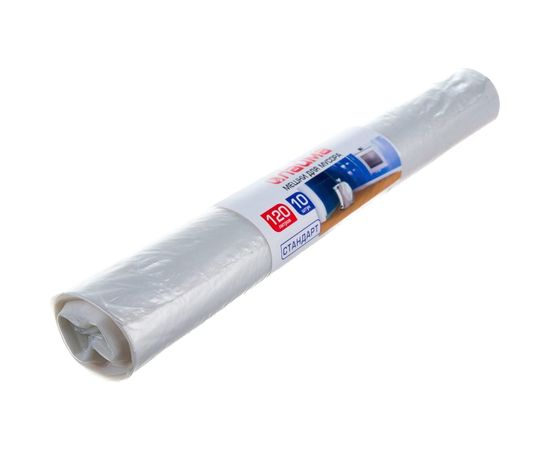Мешки (10 шт; 120 л; 67х100 см; ПВД; 25 мкм; прозрачные) для мусора ЛАЙМА 605540 – изображение 2