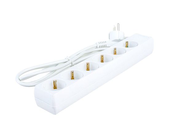 Удлинитель ExeGate ECE-6-1.8W 6 евророзетки с заземлением, 1.8м, белый 285830 – изображение 2
