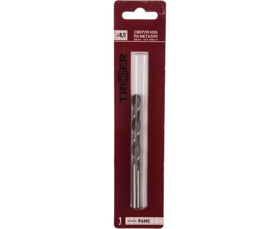 Сверло по металлу (8.5х117х75 мм; Р6М5) ТРИГГЕР 73285 тов-122249 – изображение 3