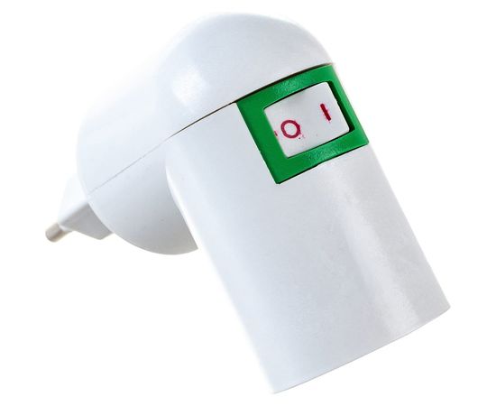 Переходник вилка-Е27 с выключателем ЭРА, белый Б0027981 – изображение 3