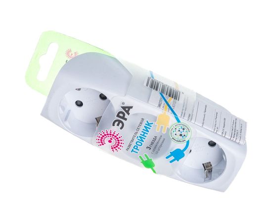 Тройник с заземлением и шторками SP-3e-W ЭРА белый, 3 гнезда ЭРА C0045529 – изображение 3