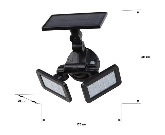 Фасадный светильник с двумя световыми панелями на солнечной батарее ЭРА ERAFS02041 Б0044489 – изображение 7