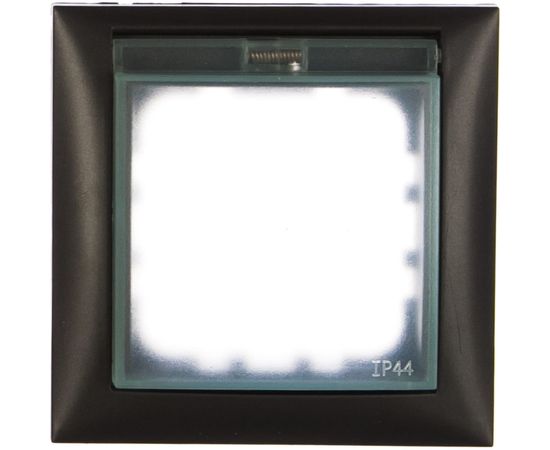 Универсальная защитная рамка с крышкой для выключателей и розеток LK Studio черный бархат 869108-1 