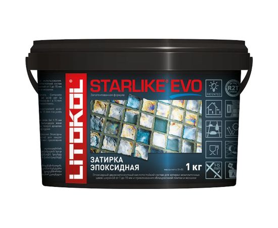 Эпоксидный состав для укладки и затирки мозаики LITOKOL STARLIKE EVO S.145 NERO CARBONIO 485200002 