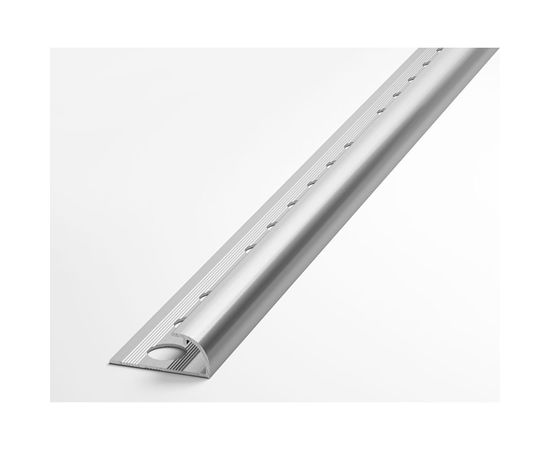 Профиль окантовочный полукруглый алюминиевый ЛУКА 9 мм, 2,7 м, 5 шт, Серебро УТ000021310 