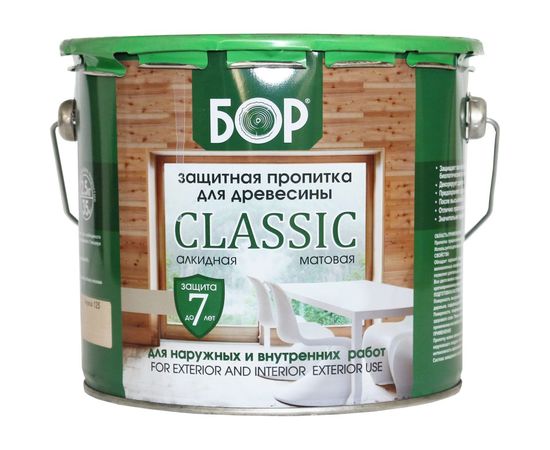 Защитная пропитка для древесины Бор CLASSIC красное дерево, банка 2,5 кг 4690417078837 