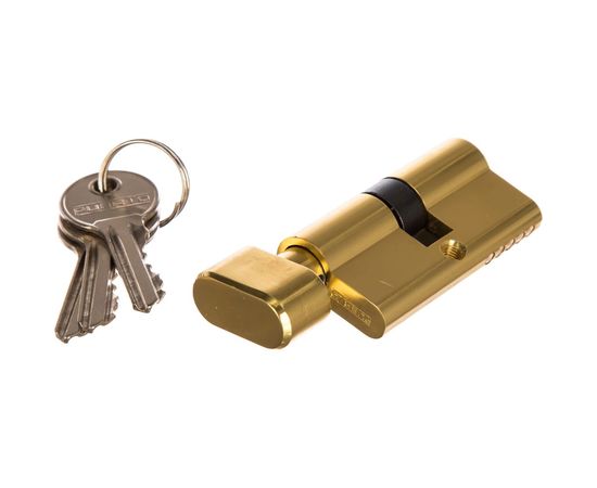 Цилиндр PUERTO 60 мм К-З, стандарт, латунь блестящая INCS 60-H AL PB 