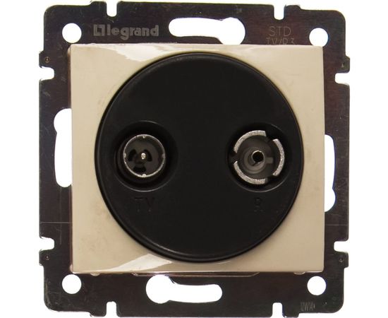 Проходная TV-FM розетка, крем 14 дБ Legrand Valena 774334 