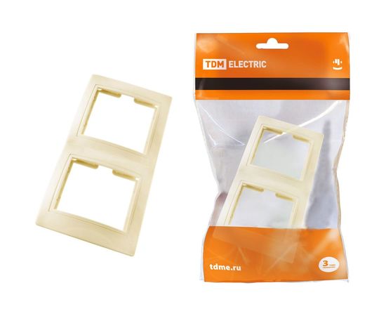 Двухпостовая вертикальная рамка, слоновая кость TDM Таймыр SQ1814-0125 