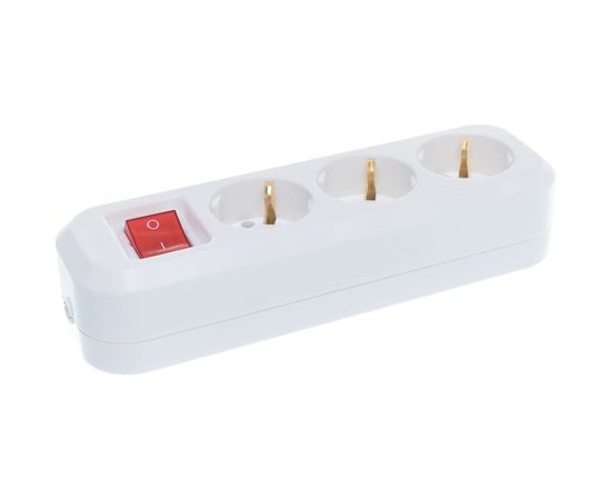 Колодка для удлинителя IONICH 3 гнезда, с/з и выключатель 1523 