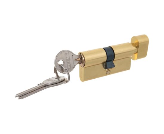 Цилиндр PUERTO 60 мм К-З, стандарт, латунь блестящая INCS 60-H AL PB – изображение 2