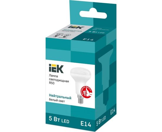 Светодиодная лампа IEK ECO R50 рефлектор 5Вт 230В 4000К E14 LLE-R50-5-230-40-E14 – изображение 2
