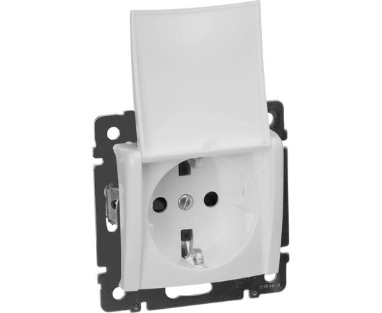 Механизм розетки Legrand 1-м СП Valena с защитной крышкой защитные шторки с заземлением белый Leg 774422 – изображение 2