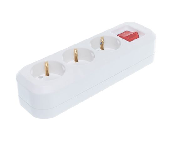 Колодка для удлинителя IONICH 3 гнезда, с/з и выключатель 1523 – изображение 2