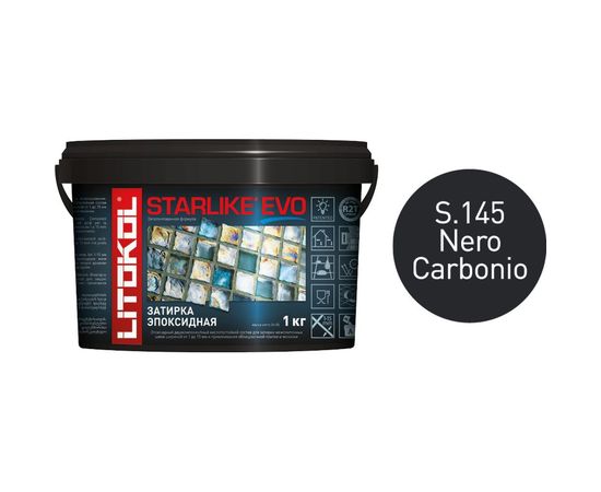 Эпоксидный состав для укладки и затирки мозаики LITOKOL STARLIKE EVO S.145 NERO CARBONIO 485200002 – изображение 2