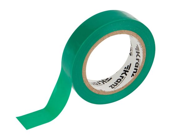 Изолента ПВХ KRANZ 15 мм х 10 м, 0.13 мм, зеленая KR-09-2003 – изображение 2
