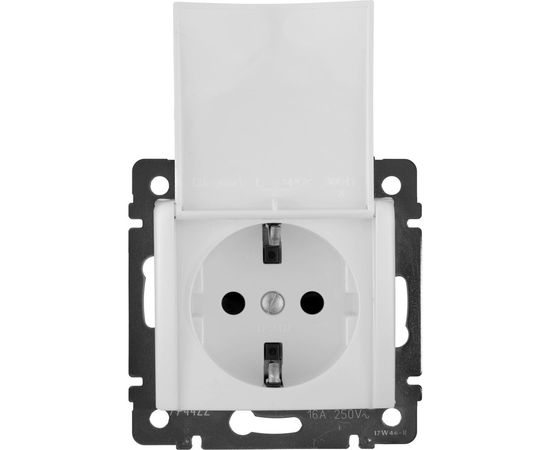 Механизм розетки Legrand 1-м СП Valena с защитной крышкой защитные шторки с заземлением белый Leg 774422 – изображение 3