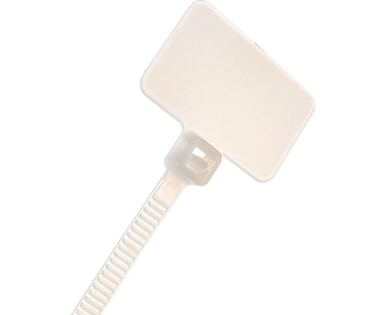 Пластиковая нейлоновая стяжка TWT с площадкой для маркировки, 3,6x205 мм, белая, 100 шт. CVM-205 – изображение 3