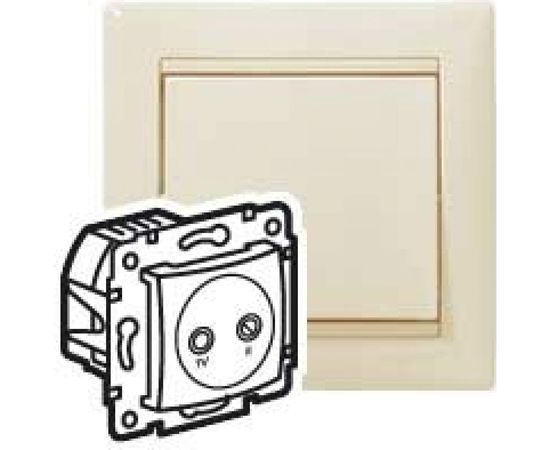 Проходная TV-FM розетка, крем 14 дБ Legrand Valena 774334 – изображение 3