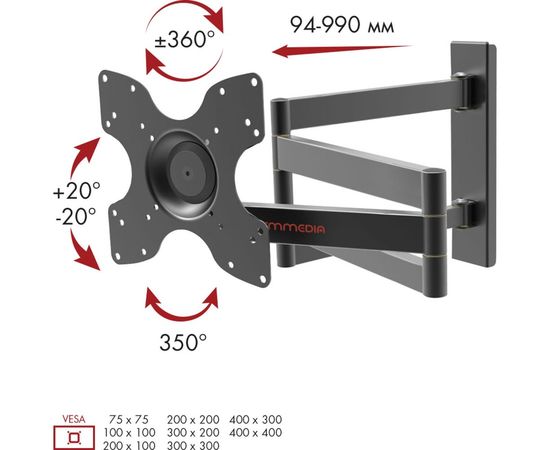 TV кронштейн Arm media LCD 900 black 10193 – изображение 3