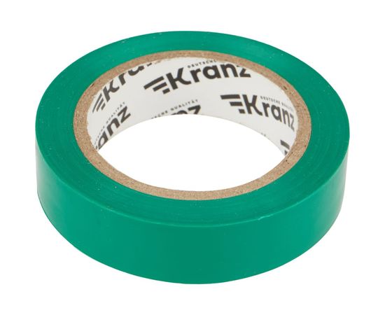 Изолента ПВХ KRANZ 15 мм х 10 м, 0.13 мм, зеленая KR-09-2003 – изображение 3