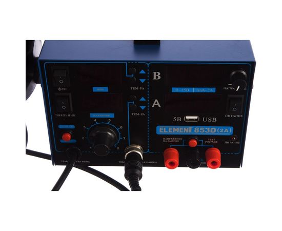 Паяльная станция со встроенным блоком питания ELEMENT 853D 15v/2А 16033 – изображение 4