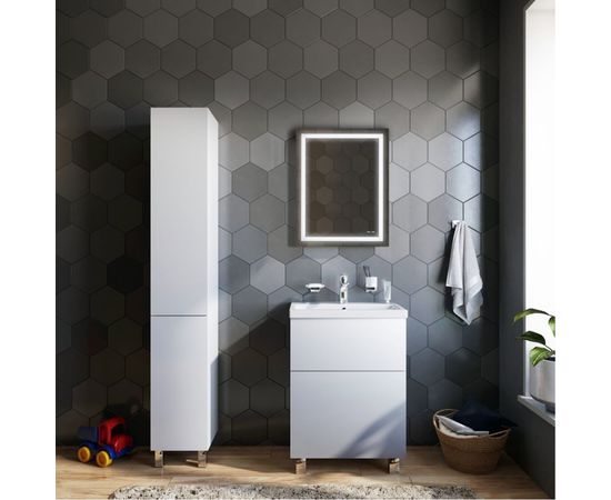 Настенное зеркало AM.PM Gem с LED-подсветкой по периметру, 55 см M91AMOX0551WG – изображение 4