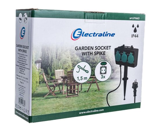 Садовый удлинитель на пике Electraline IP44 -40С 1,5 метра 01663 – изображение 5