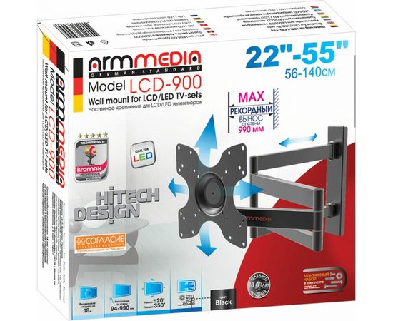TV кронштейн Arm media LCD 900 black 10193 – изображение 6