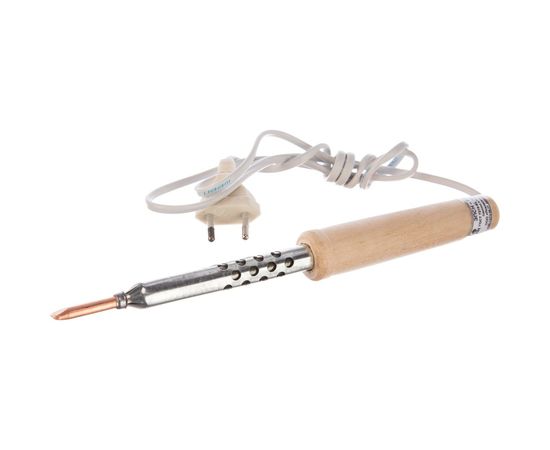 Электрический паяльник Точно-прочно 65W деревянная ручка 4268 