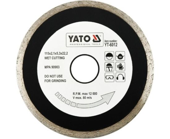 Диск отрезной алмазный 115х22.2 мм YATO YT-6012 
